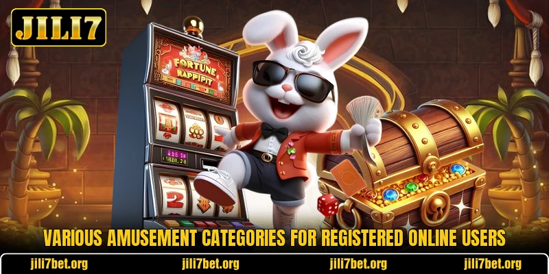 Various amusement categories for registered online users Various amusement categories for registered online users