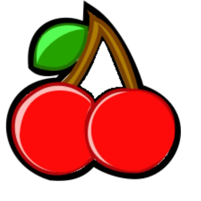 Cartoon pair of red cherries, a classic slot reel symbol